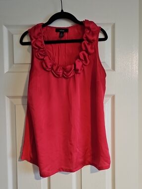 Alfani Bright Pink Ruffle Neck Sleeveless Camisole